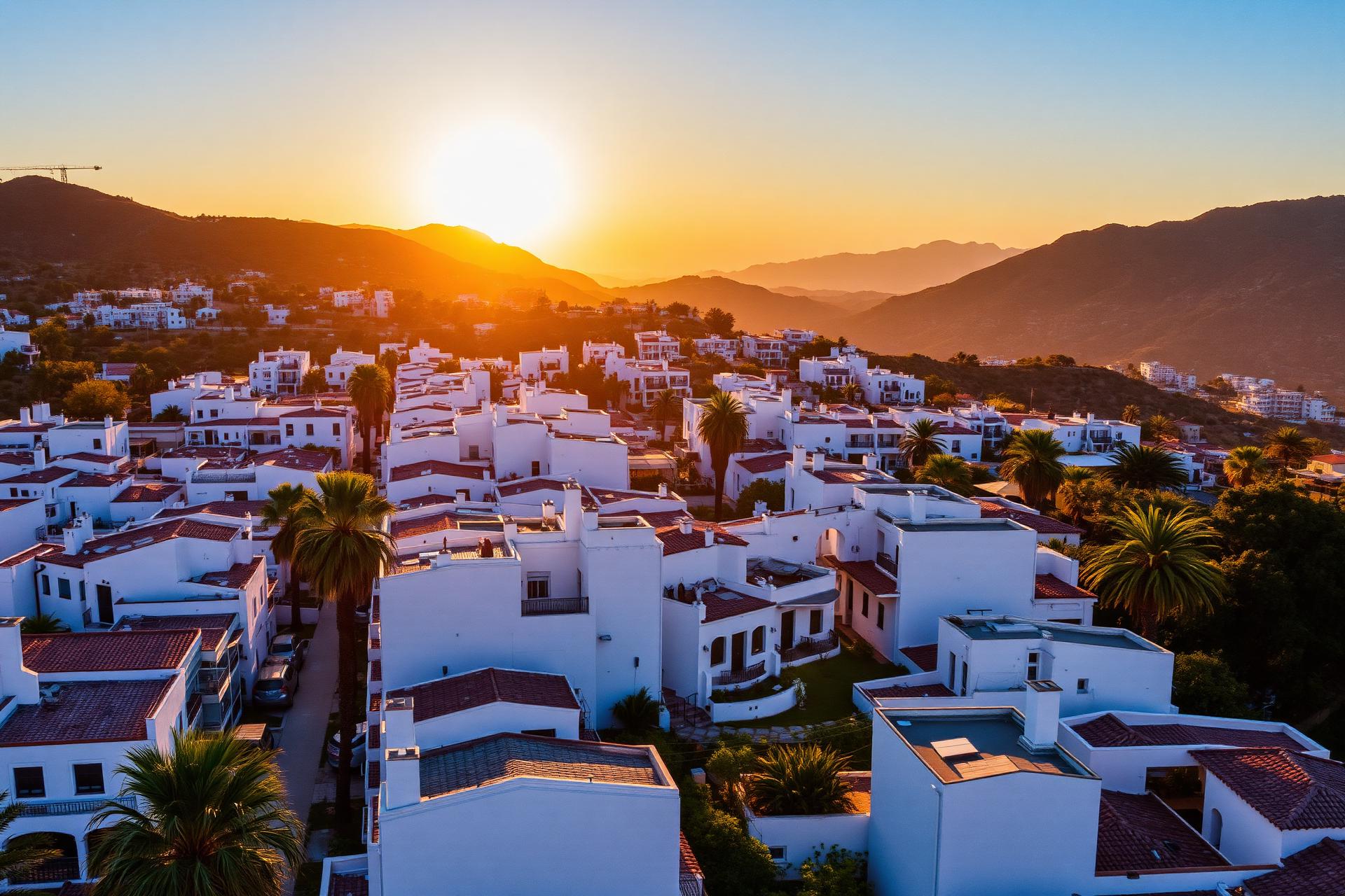 Vista aérea de Campanillas al atardecer