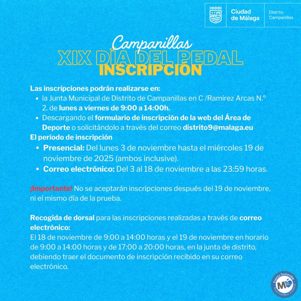 Inscripción día del pedal